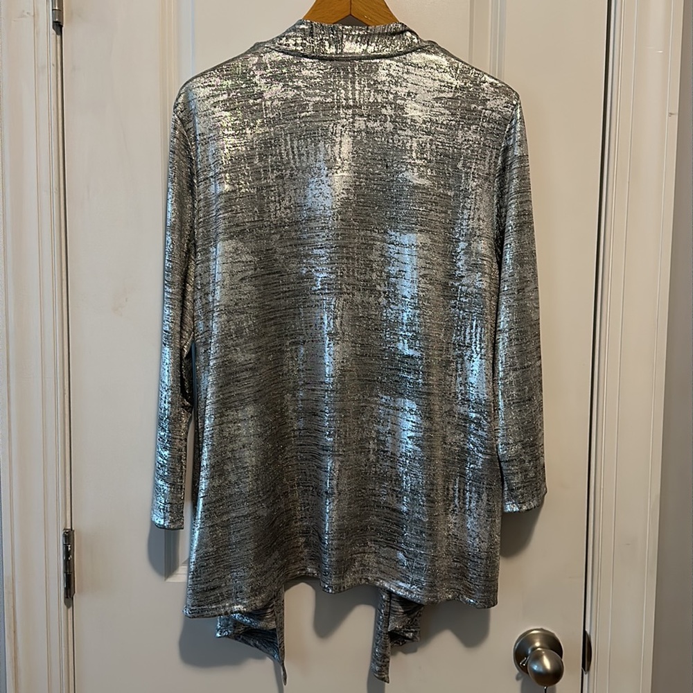 Ruby Rd. Silver Metallic Blouse - image 2